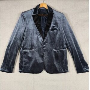 Jaywalker Men's Velvet Tuxedo Blazer Jacket‎ Gray Size S Shawl Collar Formal